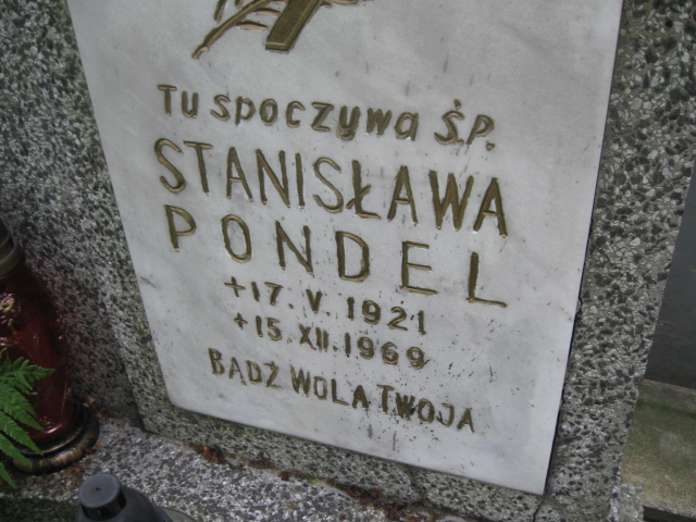 Stanisława Pondel 1921 Łańcut - Grobonet - Wyszukiwarka osób pochowanych