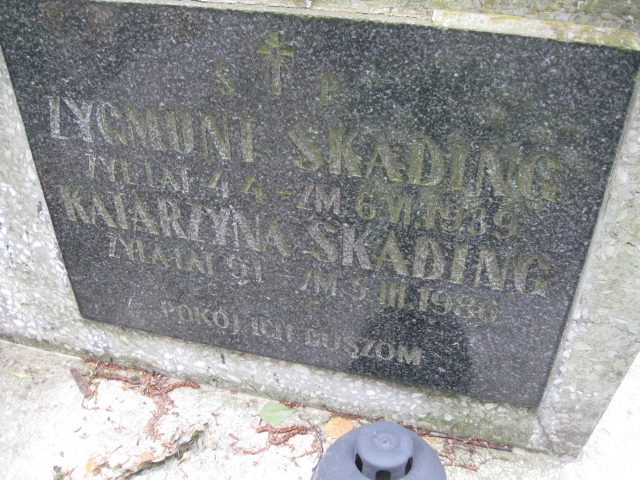 Zygmunt Skading 1923 Łańcut - Grobonet - Wyszukiwarka osób pochowanych