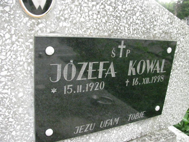 Józefa Kowal 1920 Łańcut - Grobonet - Wyszukiwarka osób pochowanych