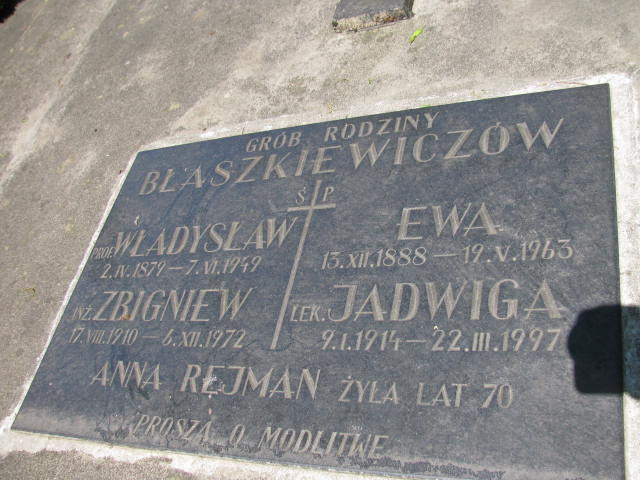 Władysław Blaszkiewicz 1879 Łańcut - Grobonet - Wyszukiwarka osób pochowanych