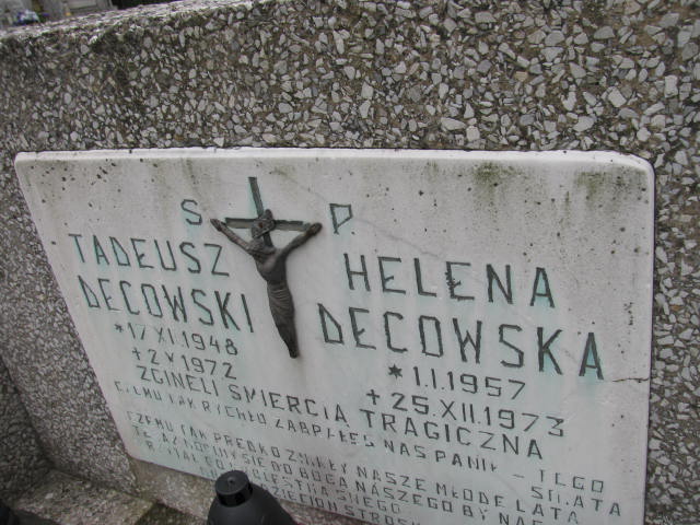 Tadeusz Decowski 1948 Łańcut - Grobonet - Wyszukiwarka osób pochowanych