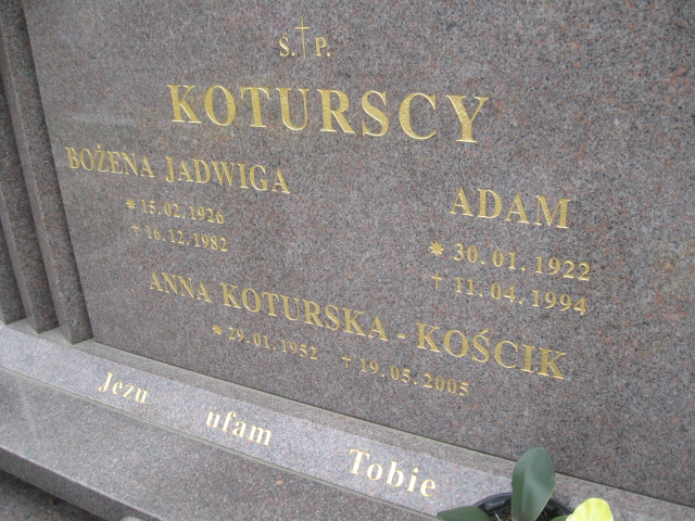 Bożena Koturska 1926 Łańcut - Grobonet - Wyszukiwarka osób pochowanych