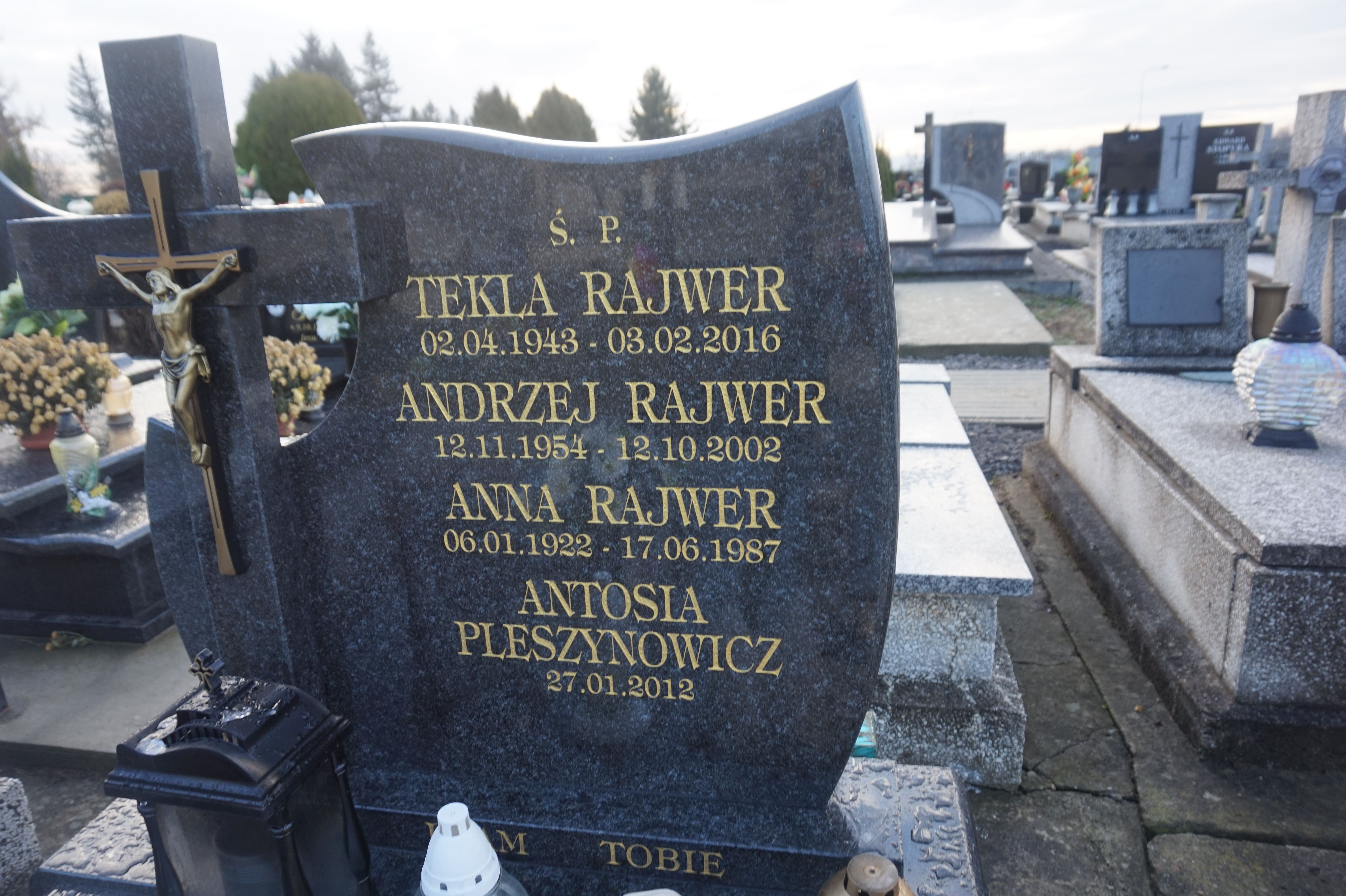 Tekla Rajwer 1943 Łańcut - Grobonet - Wyszukiwarka osób pochowanych