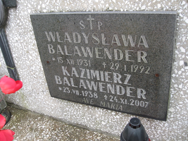 Władysława Balawender 1931 Łańcut - Grobonet - Wyszukiwarka osób pochowanych